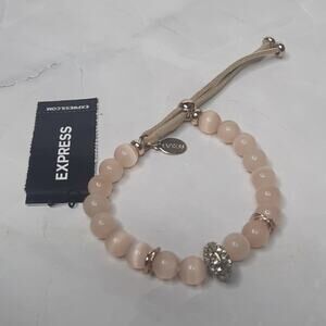 Express Blush Pink Beaded Adjustable Bracelet